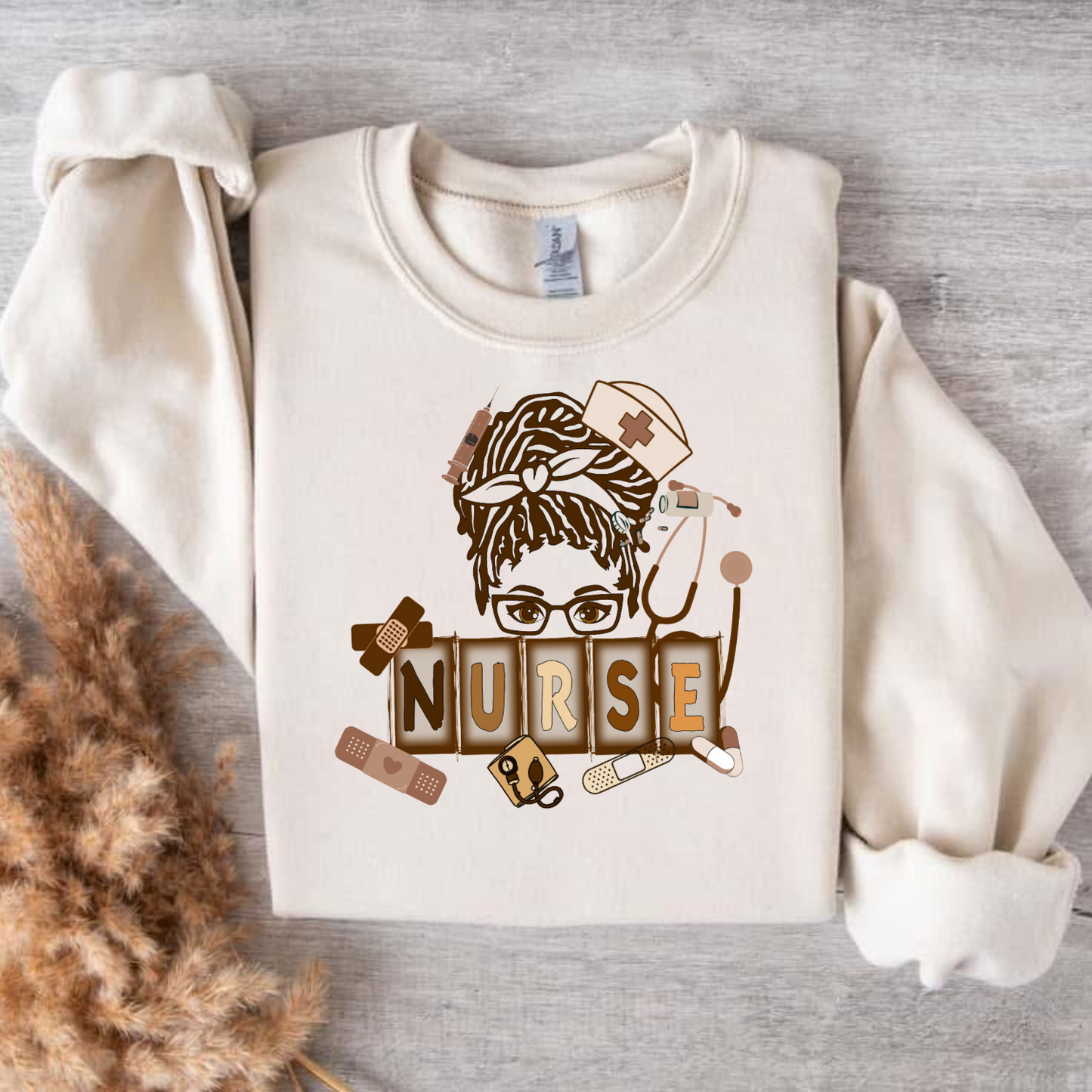 Brown Girl Crew Neck- updo