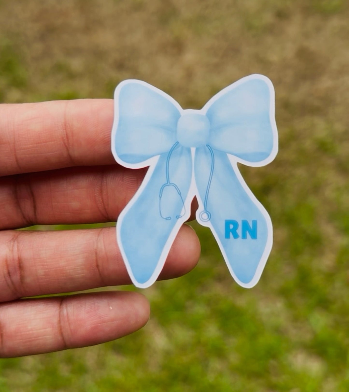 RN Nurse Bow Sticker
