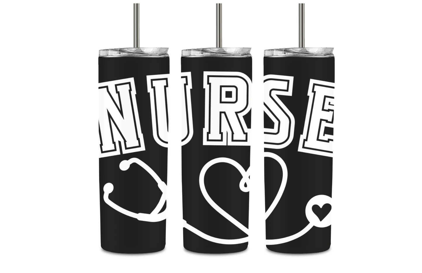 Varsity Nurse Tumbler- black