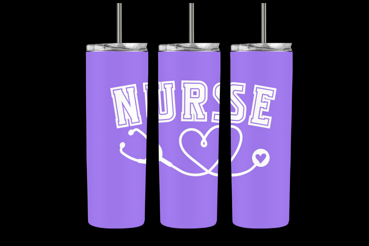 Varsity Nurse Tumbler- purple 2