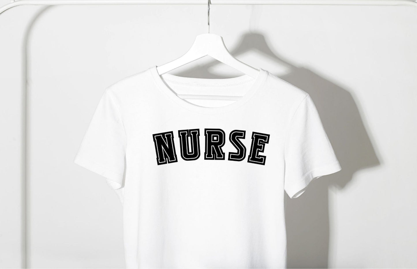Varsity Nurse short sleeve white tee