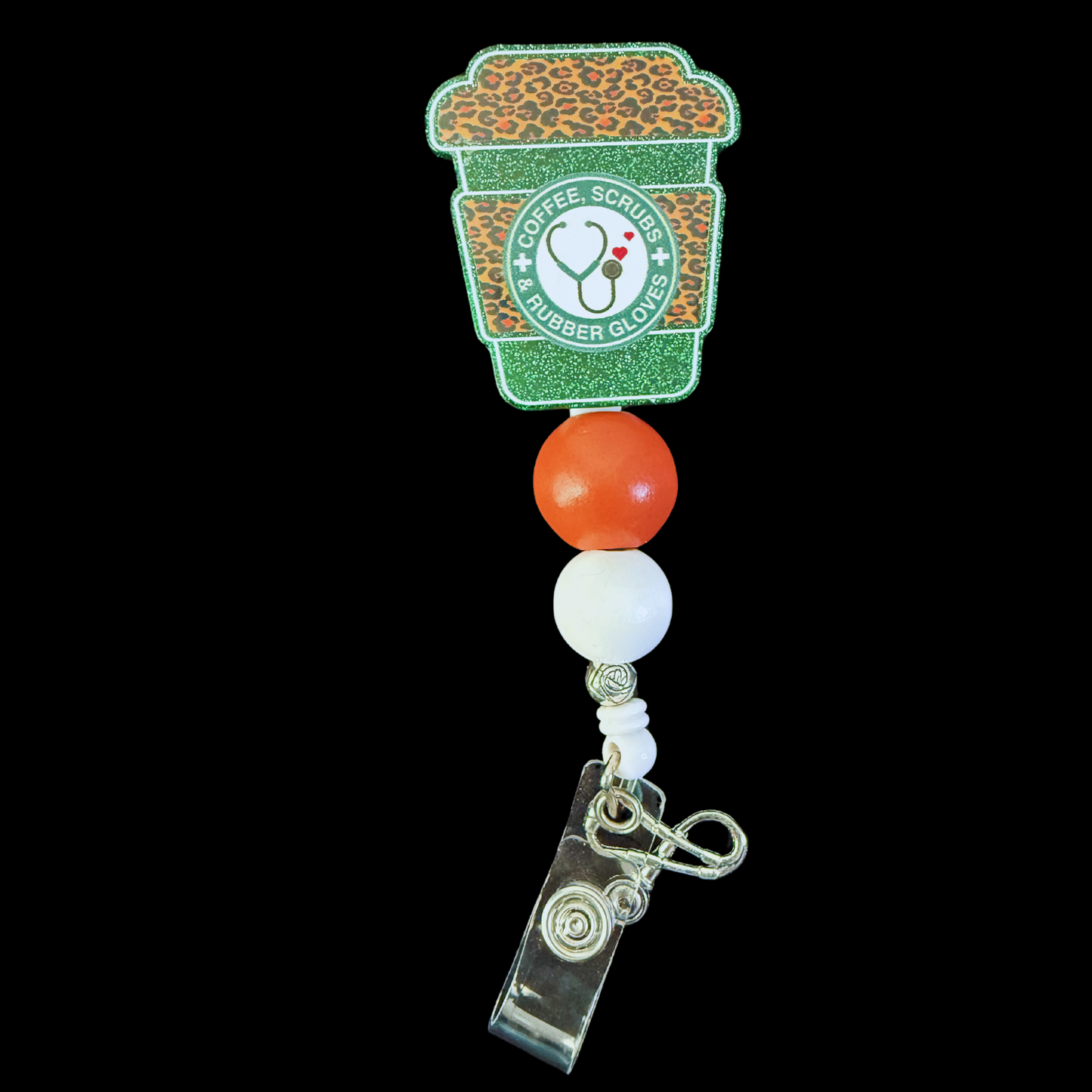 Coffee, Scrubs, Rubber Gloves- Badge Reel