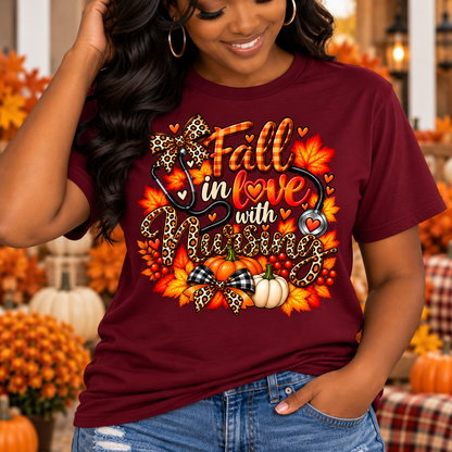 Fall in Love With Nursing Graphic Tee